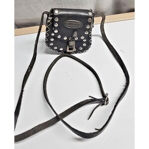 Vintage Boulevard Del Cuero buckle strap studded mini crossbody bag black